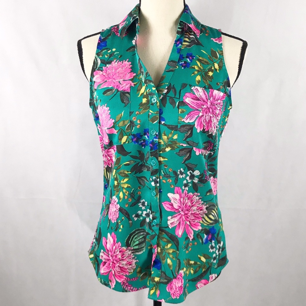 Express Portofino Floral Button Down Collared XS
